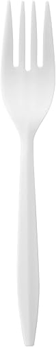 Miniatura 7 de 1,000 tenedores desechables de plástico a granel blanco de peso medio cubiertos desechables cubiertos de plástico tenedor