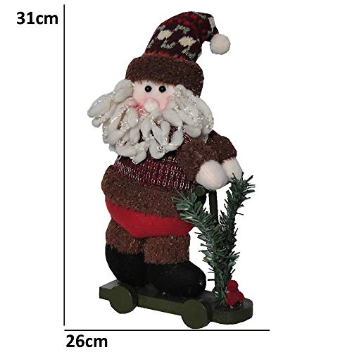 Papai Noel de Luxo Pelúcia com Patinete com 31cm de Altura CBRN0487