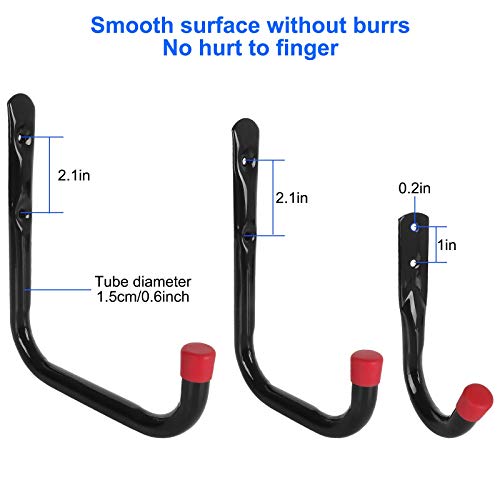 12 Pack Heavy Duty Garage Storage Utility Hooks 3.75" 5.5" 7" Kayak Wall Hangers Ladder Hooks For Garage, Assorted Utility Hooks For Ladder Garden Tool Hose Bike Shelf, Outdoor Or Indoor Use #TOP2