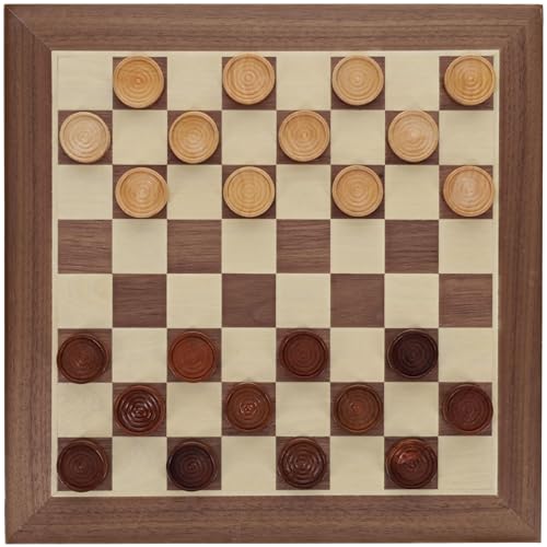 Old School Wooden Checkers Set clásico de madera 12 pulgadas miniatura 5