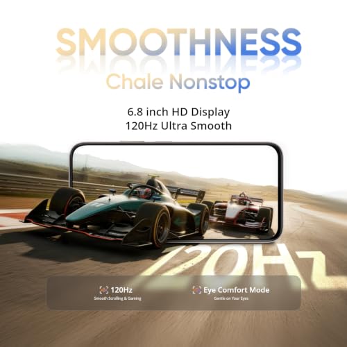 Image of realme C100X Smartphone 6.8 inch 120Hz Display 8000mAh Battery 45W Fast Charge 4GB RAM + 64GB ROM 50MP AI Camera IP64 Waterproof Dual SIM Deepblue Tides