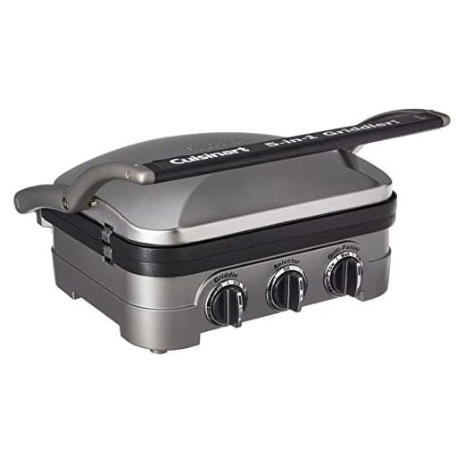 Cuisinart Griddler Gourmet, 5 Functions in 1 Unit: Contact Grill, Panini Press, Full Grill, Full Griddle, and Half Grill/Half Griddle