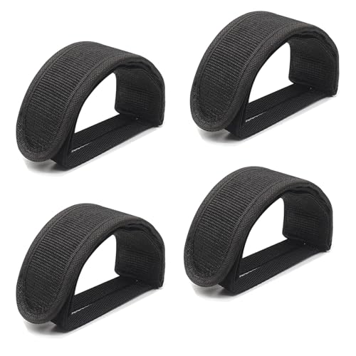 HAPPOW Lot de 2 paires de sangles de pédale universelles pour vélo pour enfant - Antidérapantes et réglables - Clips d'orteils - Sangles pour pédales de...