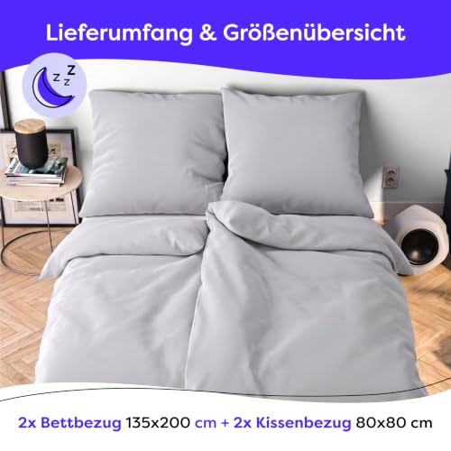 Wolkenfeld Mikrofaser Bettwäsche 135x200 cm – Kuschelig Weich, Bügelfrei & Doppelt Gebürstet – Oeko-TEX Bettwäsche-Sets… – Ansicht 4