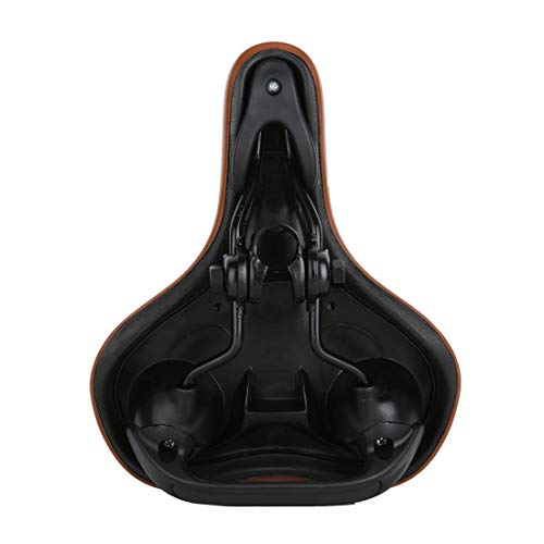 Zhiqiu Comfortable Bike Saddles Extra Wide And Thick Bicycle Seat Integrated Molding Anti-Rain (Brown) #TOP5
