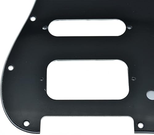 Miniatura 10 de Dopro Golpeador de guitarra Strat HSS de 11 agujeros con 2 tornillos, soporte para pastilla Humbucking para American FD Stratocaster Black Pearl