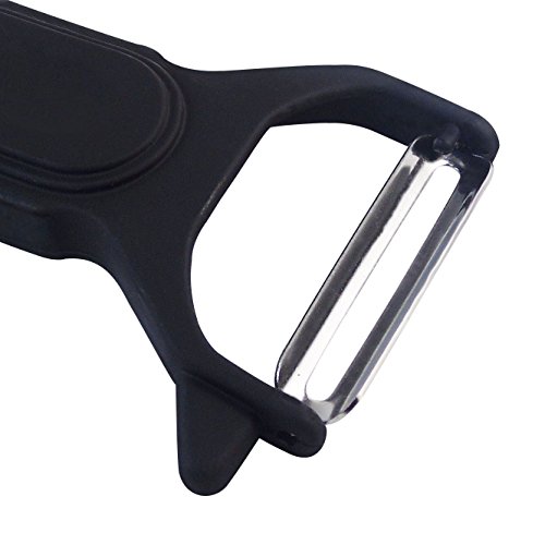 4” Y Peeler For Fruits And Veggies, Nylon Handle, Stainless Steel Blade - Black. #TOP3