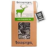 Teapigs Mao Feng Whole Leaf Green Tea Bags - Authentic Chinese Green Tea with Peachy Notes - Light, Refreshing & Naturally 0 Calories - 50 Biodegradable Tea Temples (1 Pack)