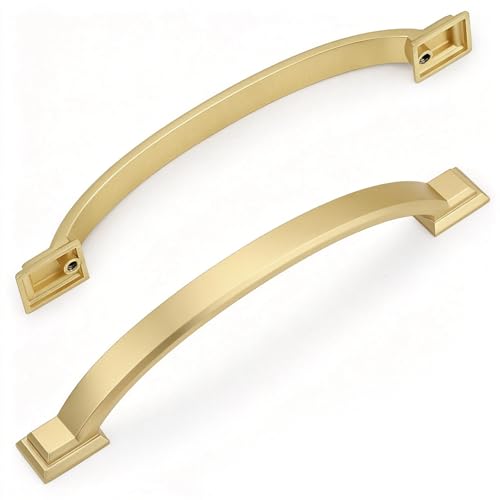 Probrico 10 Pack 5 Inch Brass Gold Cabinet Pulls Solid Zinc Alloy