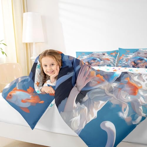 Image of Erosebridal Japanese Girl Comforter 3D Printed Design Bedding Comforters & Sets for Kids Girls Boys - Anime Gifts, Cartoon Design Duvet Insert Kawaii Anime Girls Decorations Quilt Full 3Pcs
