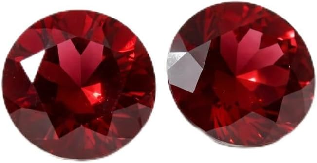 Faceted 7mm Round Shape AAA Quality Natural Mozambique garnet Stone Pair For Making Earrings & Other Jewelry.