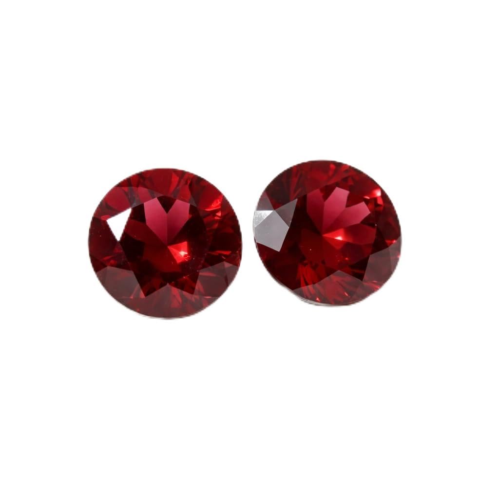 Faceted 7mm Round Shape AAA Quality Natural Mozambique garnet Stone Pair For Making Earrings & Other Jewelry.