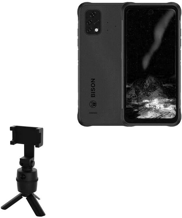 BoxWave Stand and Mount Compatible with Umidigi Bison 2 - PivotTrack Selfie Stand, Facial Tracking Pivot Stand Mount - Jet Black