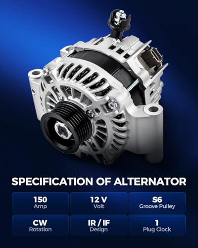 Image of KAX New Alternator Replacement for Ford Focus 2008-2011 for Ford Escape 2009-2012 for Ford Transit Connect 2010-2013 for Ford Fusion 2010 150 Amp,12V,CW,S6 Groove Pulley,Replace for 11272N