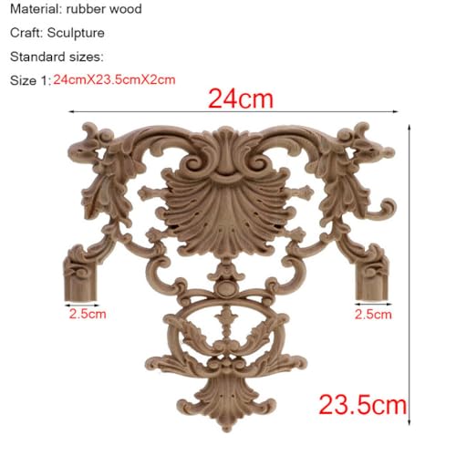Décalcomanie coin applique bois sculpté rose rétro pour mur
