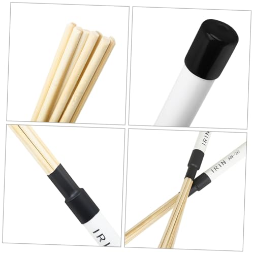 Baquetas de madera Hemoton, 1 par, para adultos, set de baquetas de práctica para batería miniatura 6