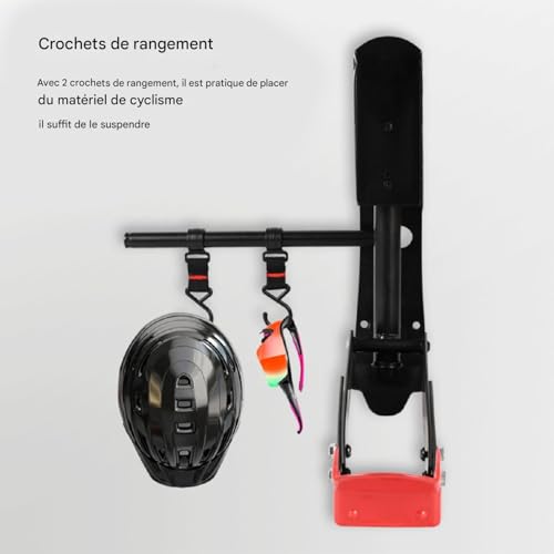 Support mural pour vélo pliant et robuste pour garage