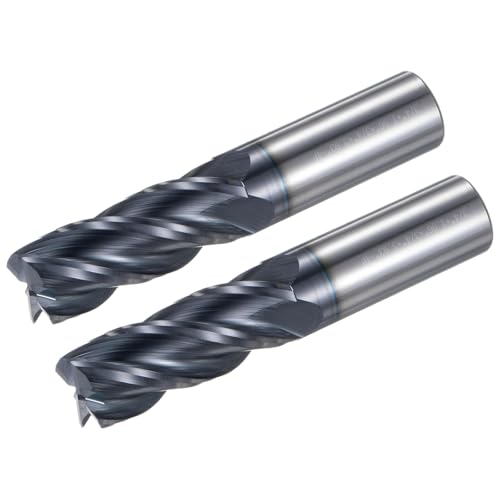 Image of uxcell 2pcs End Mill 3 /4 inch x 1.96 inch 4 Flutes Spiral Helical Groove Tungsten Steel Straight Shank CNC Milling Bits for Aluminum Steel Cutting Metalworking
