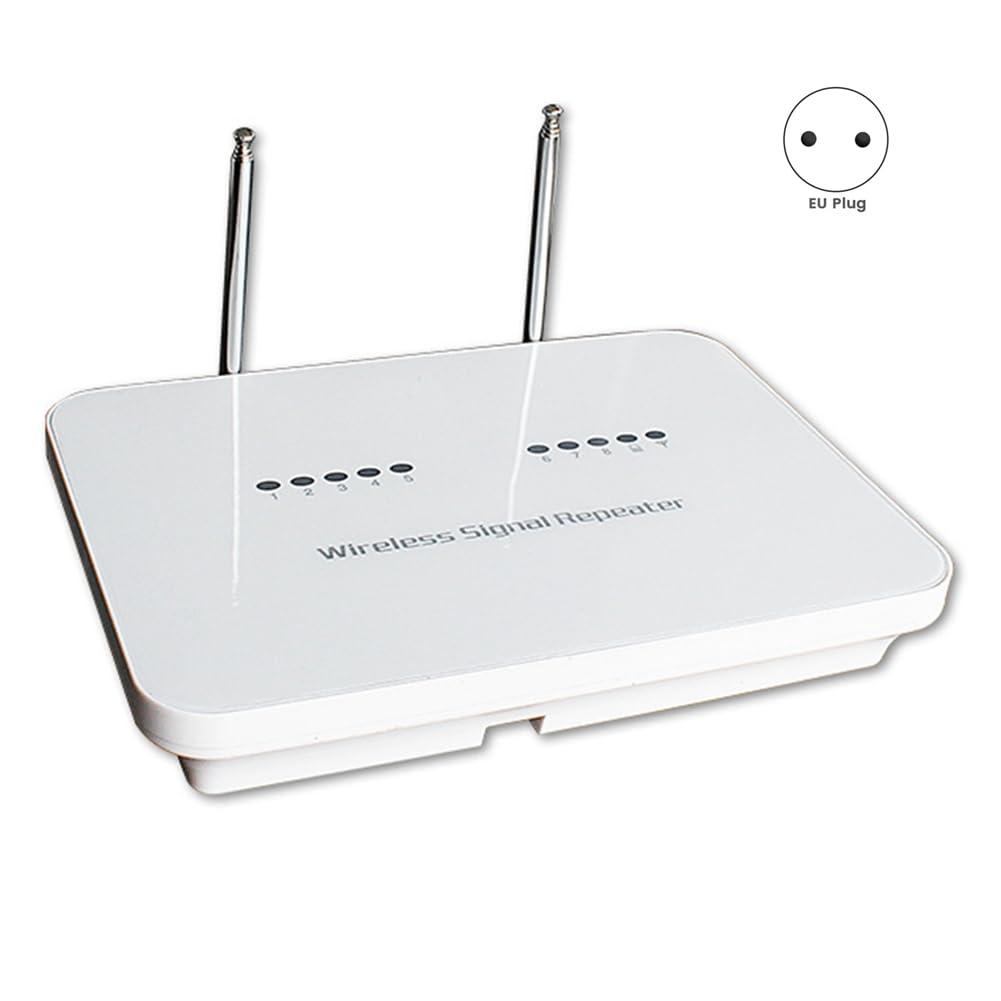 Ripetitore di Segnale Wireless 433 MHz, Trasmettitore, Amplificatore per gsm PTSN WiFi, di Allarme Antifurto Domestico, Cavi, Spina UE