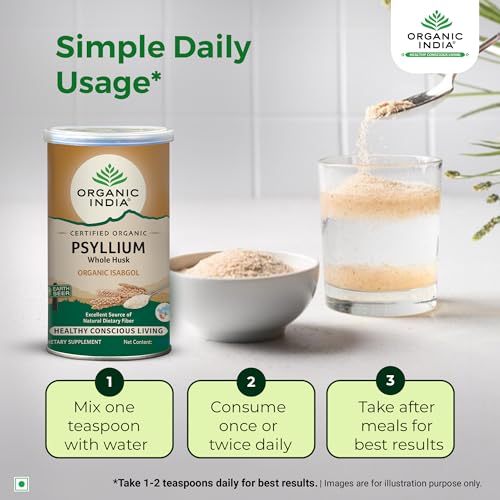 Image of Organic India Psyllium Whole Husk || Isabgol || 100 grams (Pack Of 2)
