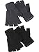 2 Paare Halbfinger Handschuhe Unisex Warme Winter Fingerlose Handschuhe für Männer Frauen (Schwarz, Grau)