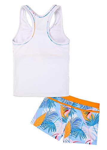 Image of Uhnice Girls Swimsuit Two Piece Tankini Swimwear with Boyshort