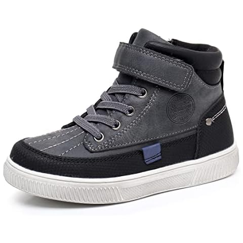 Apakowa Kids Boys Water Resistant Anti-slip High Top Boots (Color : BlackGrey, Size : 11 UK Child) Cover