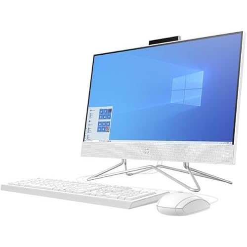 HP 22" All-in-One Desktop, AMD Athlon Silver 3050U Processor, AMD Radeon Graphics, 4 GB RAM, 256 GB SSD, Windows 11 Home (22-dd0210, Snow white)