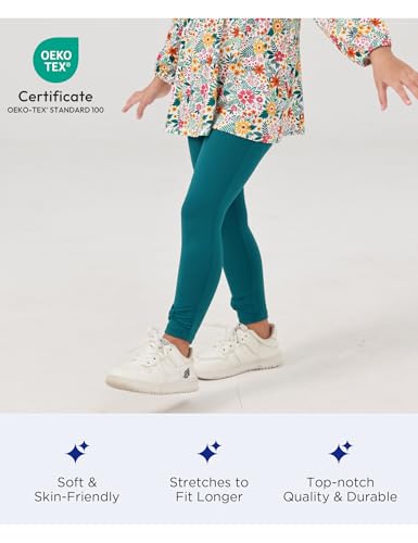 Bamboo Viscose Leggings for Toddler Girls 2T-5T Solid Colors Bowknot Stretch Pants Comfortable Bottoms3