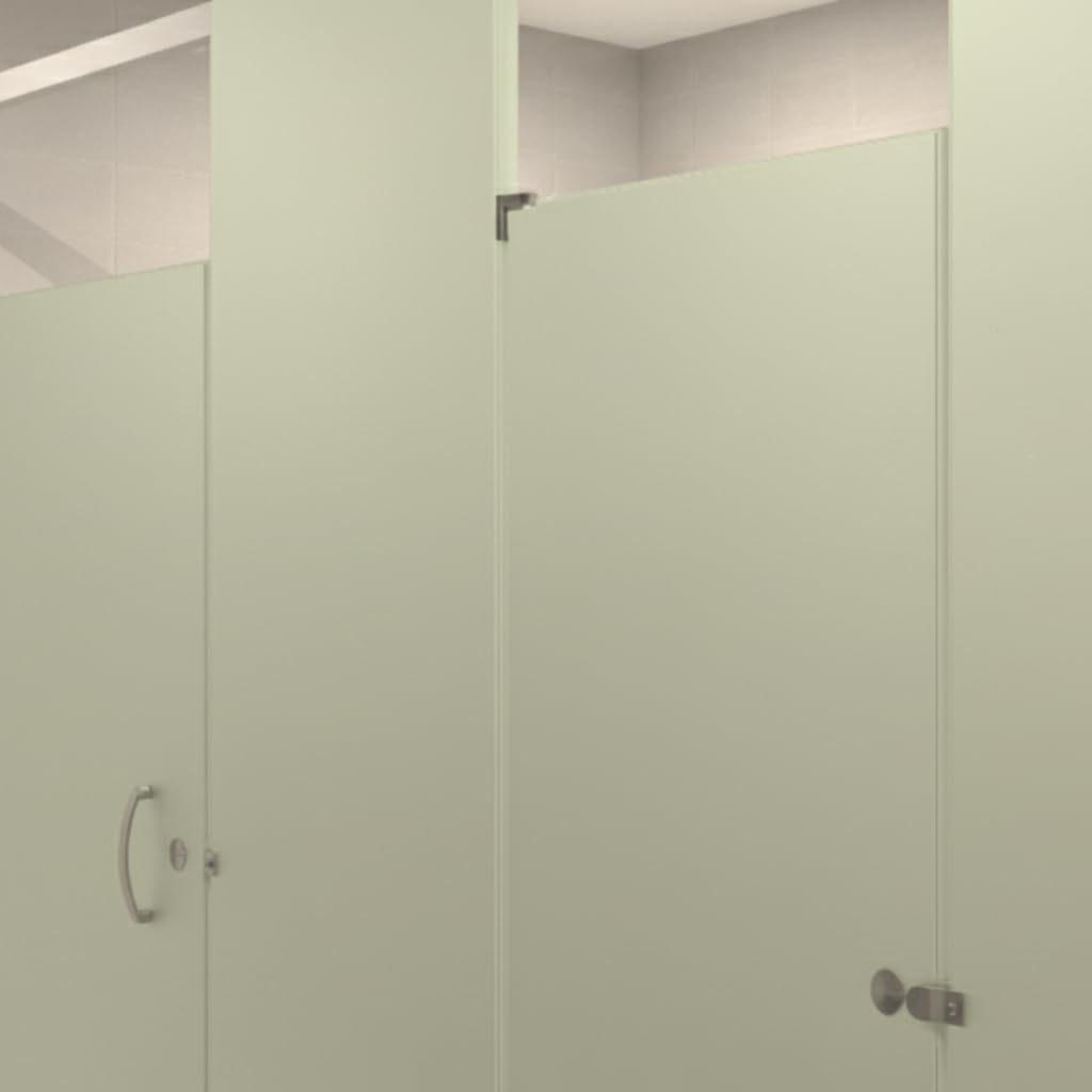 US Partitions Powder Coated Steel Toilet Partition - Overhead Braced, Floor Mounted Design, Fireproof, Corrosion Resistant, for Commercial Restroom, School & More, Made in USA, Corner-Left, 4 STALL