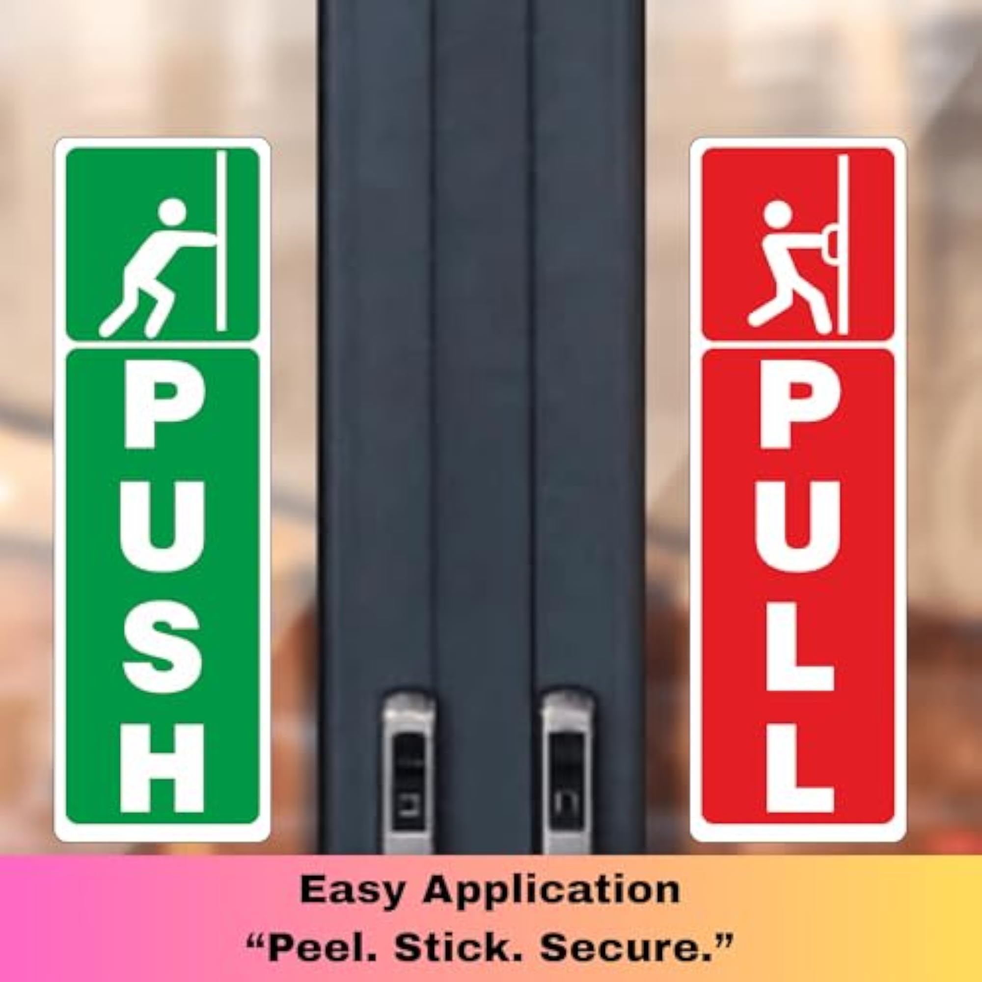 Push Pull Door Stickers Pack of 6