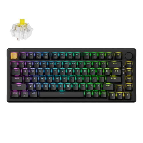 Keychron J2 Clavier mécanique sans fil 75% RVB avec bouton et interrupteur banane