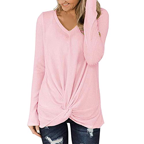 Womens V Neck Henley Shirts Pocket Ribbed Long Sleeve Button Down Tops Casual Loose Fit Tees