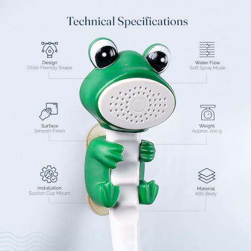 Image of JAL Animal Theme Hand Shower for Kids | Baby Bath Shower Extension & Hook