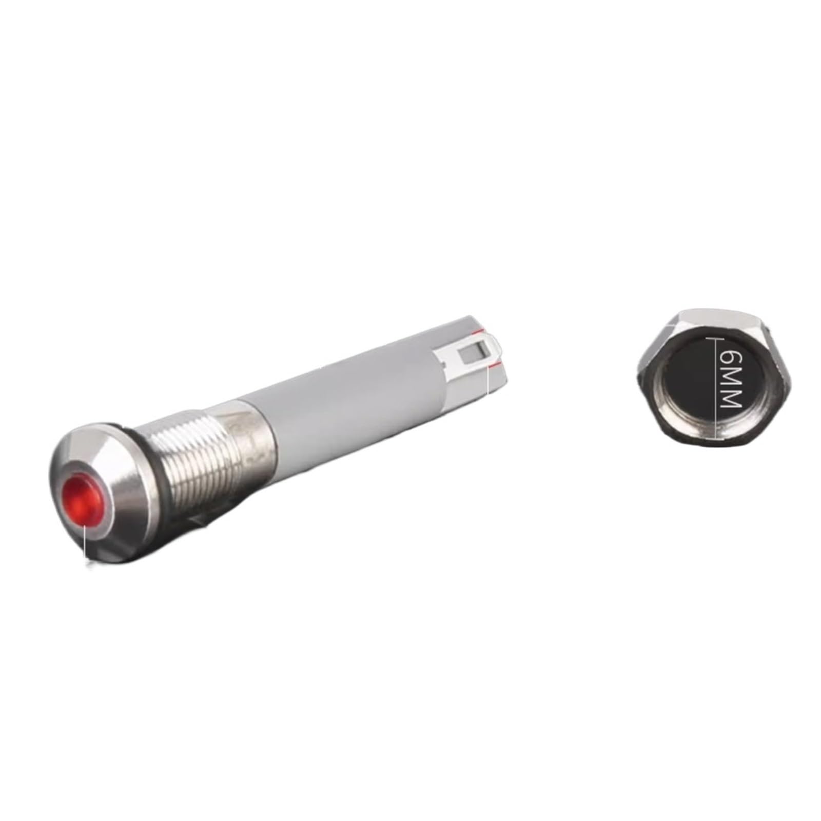 20 sztuk 6 mm LED lampka kontrolna do posiłków, klasa wodoszczelności IP65, lampka sygnalizacyjna LED AC/DC 3~220 V, lampka kontrolna, 2 piny, terminal (żółte światło, 3 V-6 V)