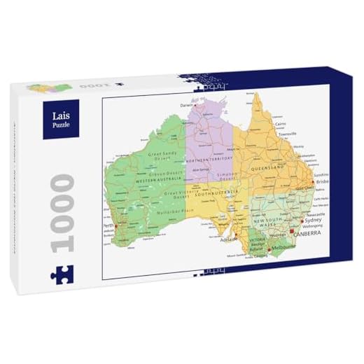 Lais Puzzle Australien – karta över kontinenten 1 000 delar