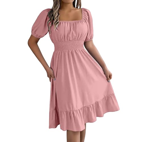 Robe d'été aérée femme rose XL vêtement ample léger et respirant grande taille