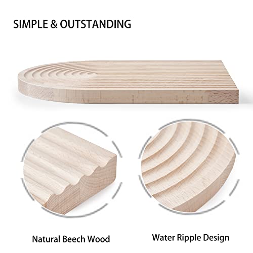 Mallyu Decorative Wooden Serving Tray Cutting Board Arch Shape Grooved Multi-Functional Platter Fashion For Charcuterie Home Kitchen Shelf Decor Beading Jewelry Making Organizer Diy Plate Wedding Gift #TOP2
