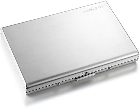 LANBOZITA SKU1 RFID Blocking Business Card Holder, Silver