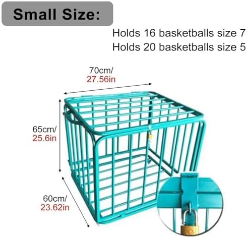 Portable Rolling Sports Ball Storage Cart with Wheels - Space-Saving Organizer for Football, Volleyball, Tennis, Basketball - Easy Mobility Equipment Rack