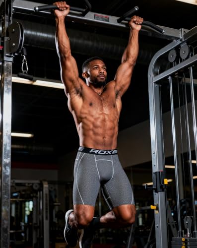Image of Compression Shorts Men Spandex Sport Gym Shorts Athletic Workout Running Tights Training Underwear
