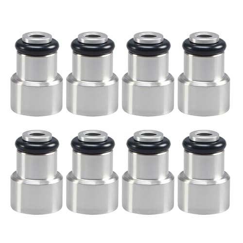 FUSCH Upgraded 8Pcs Fuel Injector Adapter Spacer Convert LS3 LS7 LS9 L76 Shorty Fuel Injector to LS2 Intake Fuel Rail,6061 aluminum alloy