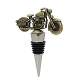 Decorative Fathers Day Bar Gifts Vintage Motorcycle Wine Bottle Stoppers For Men, Bronze