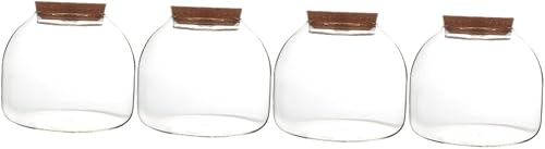 iplusmile 4 unids botella de vidrio de corcho cuencos de vidrio de pescado anémona vidrio transparente grandes macetas de vidrio Bubble Bowl de