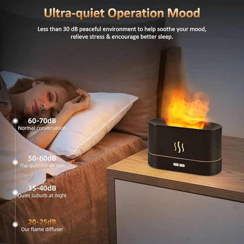Image of Desidiya Diffuser for Room Moisture,Aroma Diffuser for Home,Cool Mist Small Quiet Air Humidifier,Ultrasonic Essential Oil Burner Electric for Car,Office,Babies,Home,Plant,Flame Diffuser LED,180 Ml