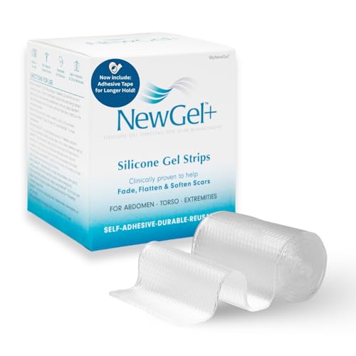 NewGel+ Advanced Silicone Professional Scar Treatment Tape for Abdominal Scars from C-Section and Tummy Tuck 5 X 61 cm Clear