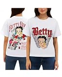 Betty Boop Womens Graphic T Shirt - Short Sleeve Streetwear Betty Boop Shirts for Women (Sizes: S-XL), Size Small, Betty Boop White