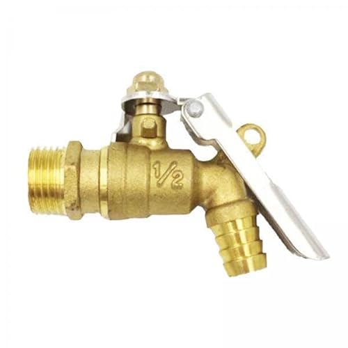 LOOM TREE® 4X1/2 Inch Lockable Brass Faucet Dn15 Garden Water Faucet for Outside Workshop | Yard, Garden & Outdoor Living | Gardening Supplies | Watering Equipment | Spigots