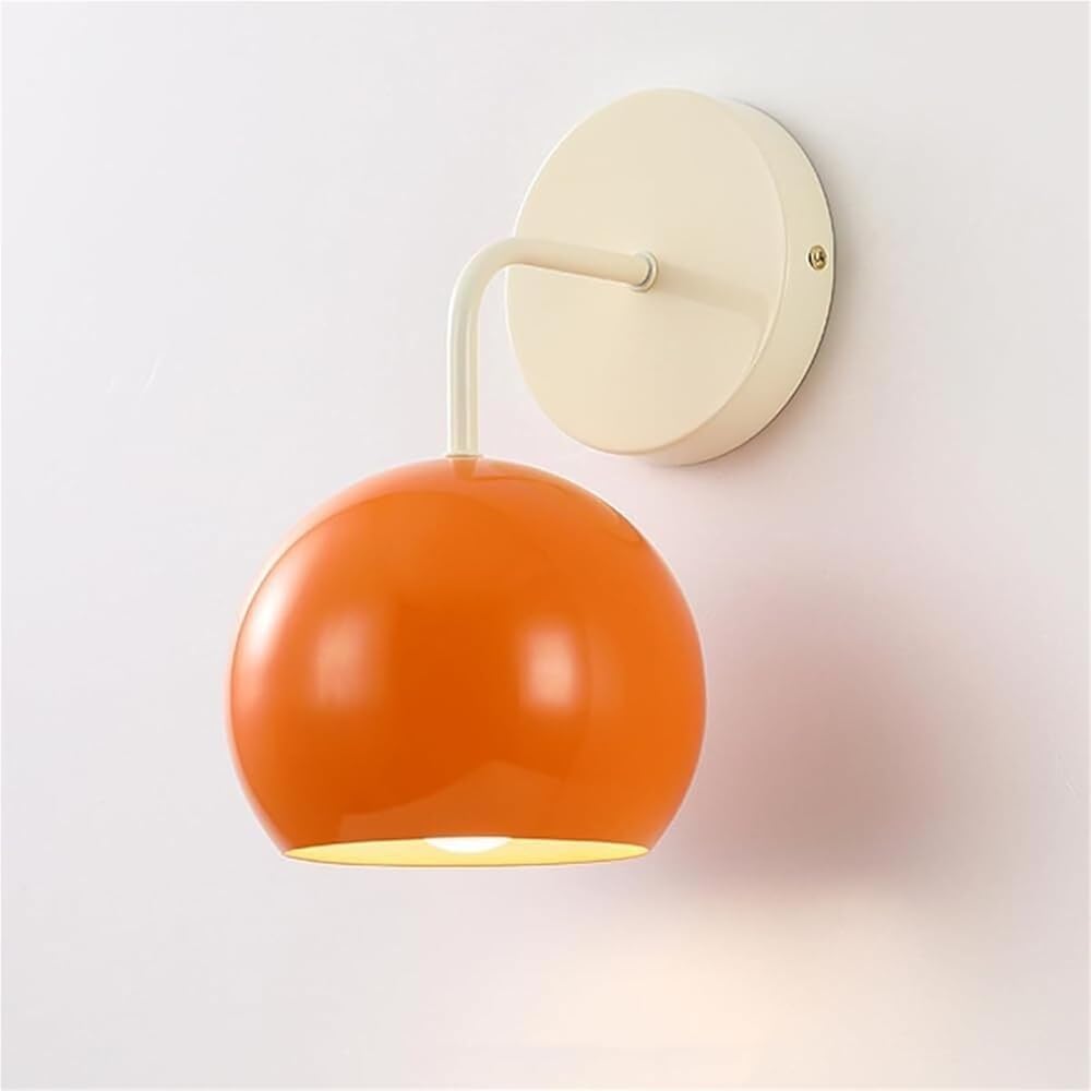 NHPJFDC Modern Nordic Wall Sconce - Cream Iron, Hardwired E27 Lamp - Art Deco Indoor Lighting for Bedroom & Living Room - Stylish Creative Sconces Fixture