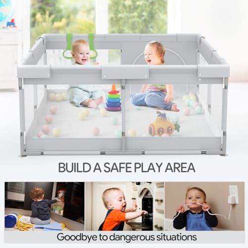 Parc bébé stable avec 4 ventouses compact et petit parc enfant - 6
